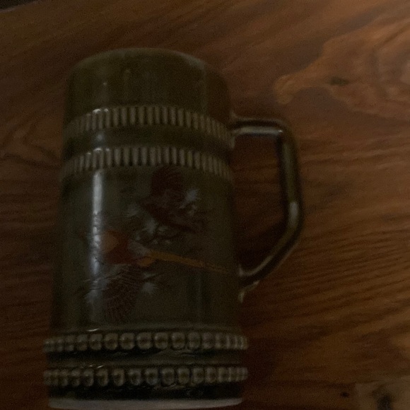 Vintage Wade Ireland Porcelain Beer Stein Tall mug green with bird “pheasants “ - Picture 1 of 5